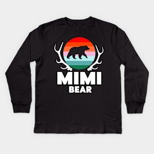 Mimi bear Mama Bear Mother Funny gift idea Kids Long Sleeve T-Shirt